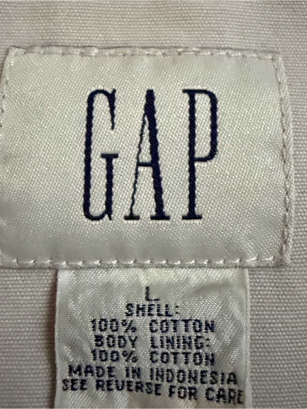 GAP Vintage Y2K Utility Jacket Khaki Cotton Coat Size L Oversized Workwear - Picture 6 of 9